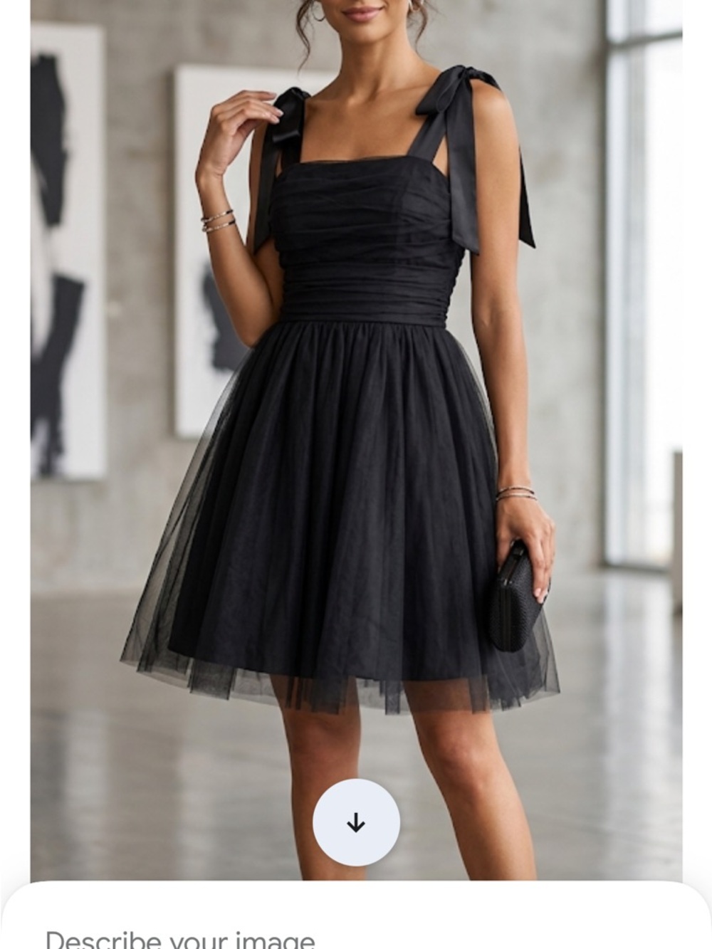 Makie Black Tulle Bow-Shoulder Party Dress